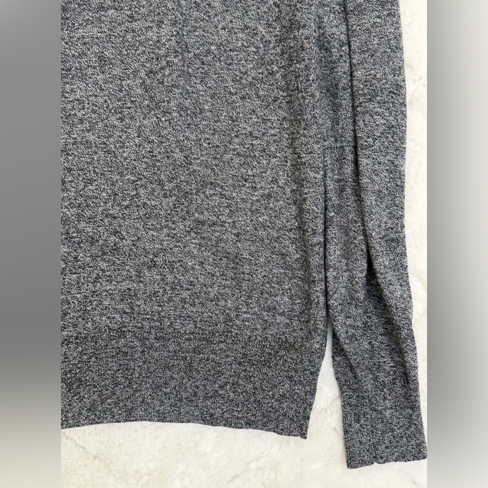 Superdry Men's V-Neck Sweater in Charcoal Gray with Orange Trim - Picture 11 of 12